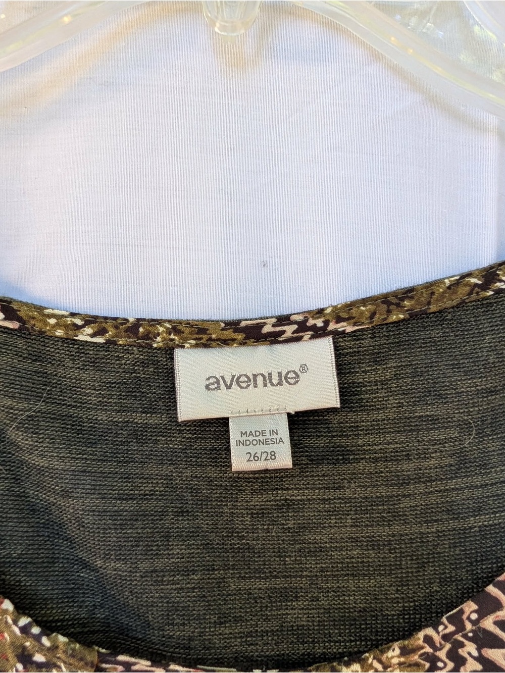 Avenue Olive and Rust Abstract-Print Keyhole Tunic - Picture 2 of 4